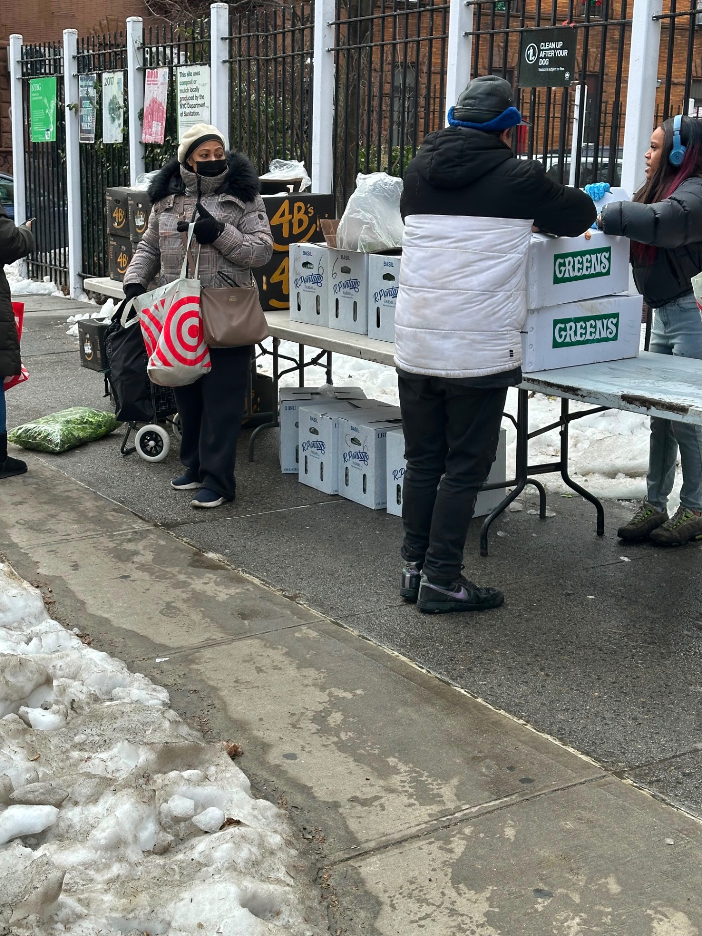 Winter Greens Distribution - Padre Plaza After the Snow
