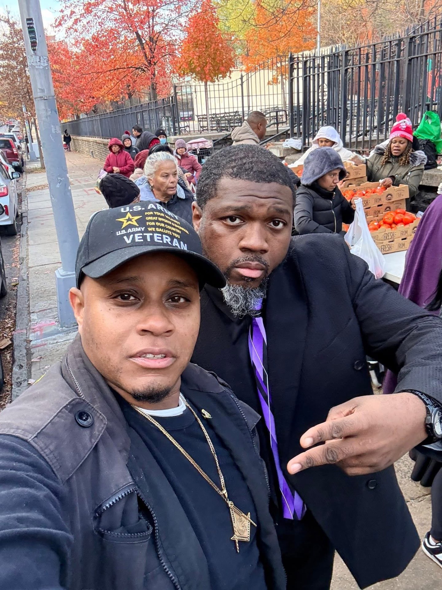 Standing with a U.S. Army Veteran - People's Park Distribution