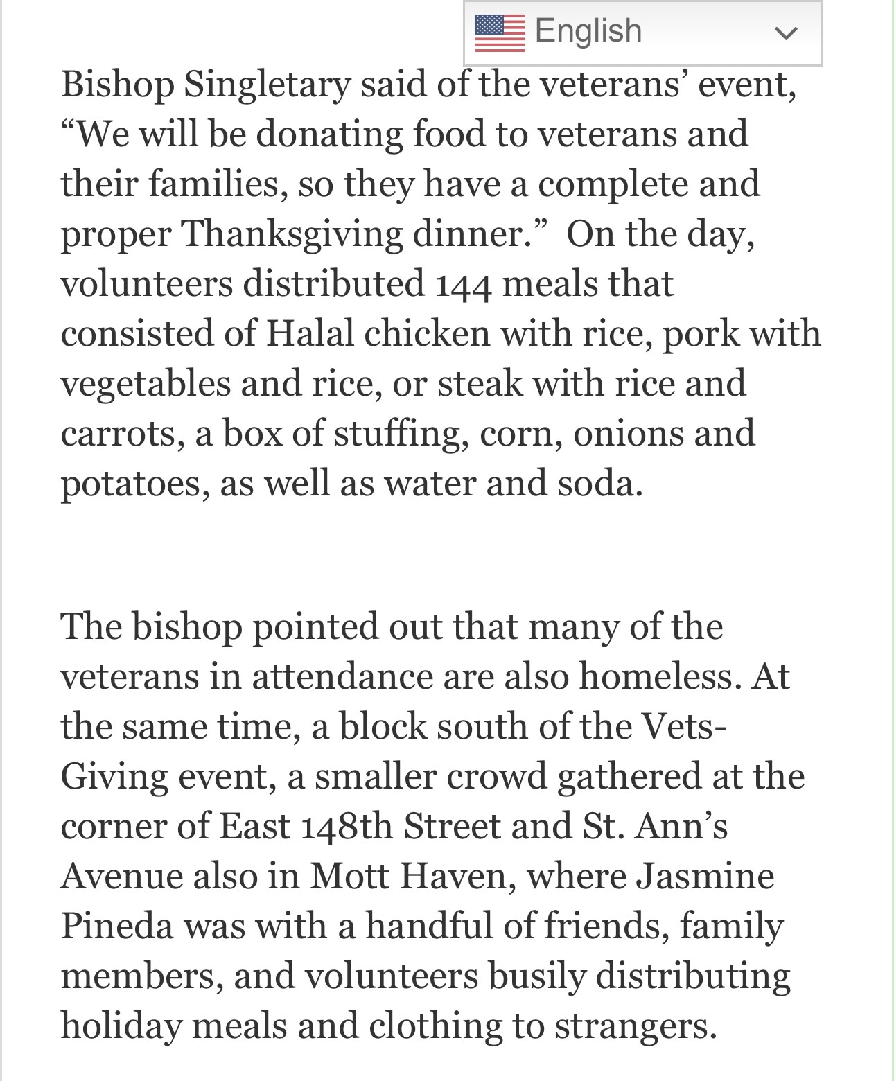 Vets-Giving Press Coverage - 144 Meals for Veterans & Families