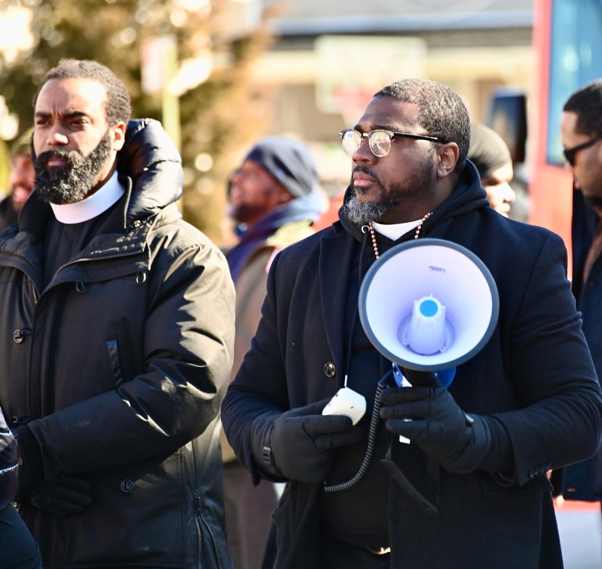 Bishop Singletary Leading a Community Rally